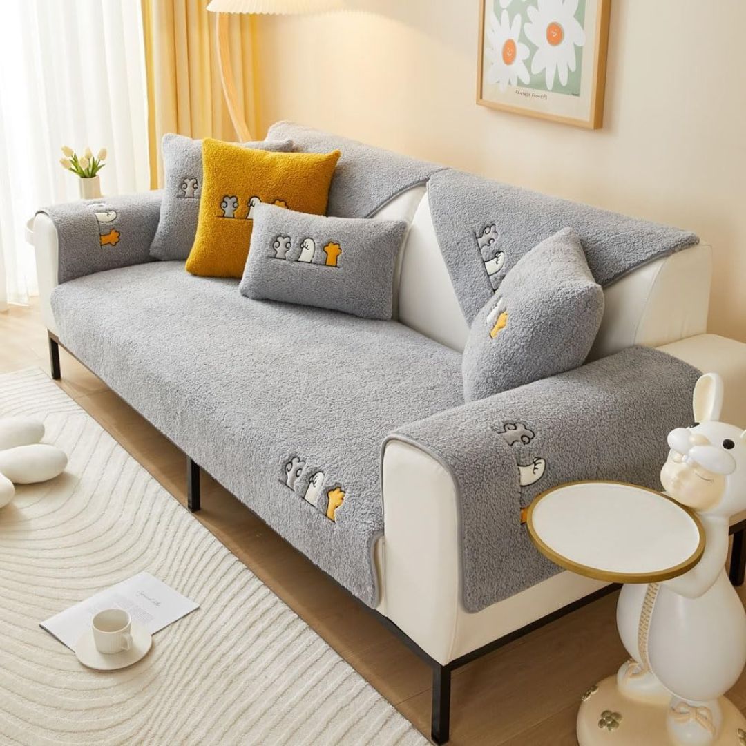 Plush Winter Sofa Cover