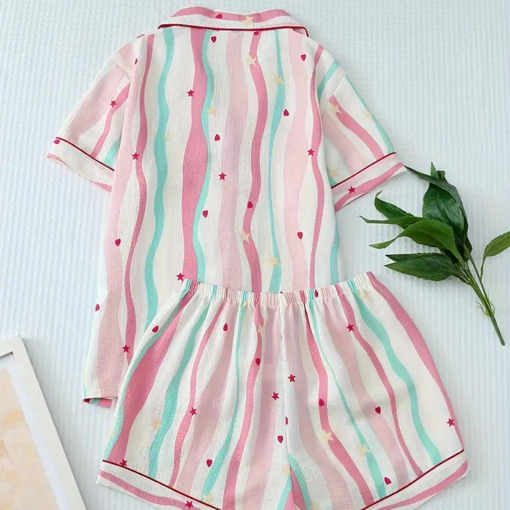 Pastel Striped Pajama Set