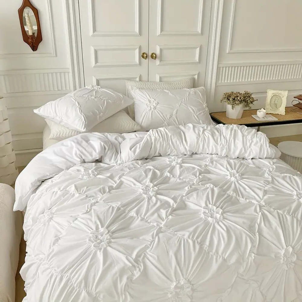 Fleur Pinch Pleated Quilt Cover Set