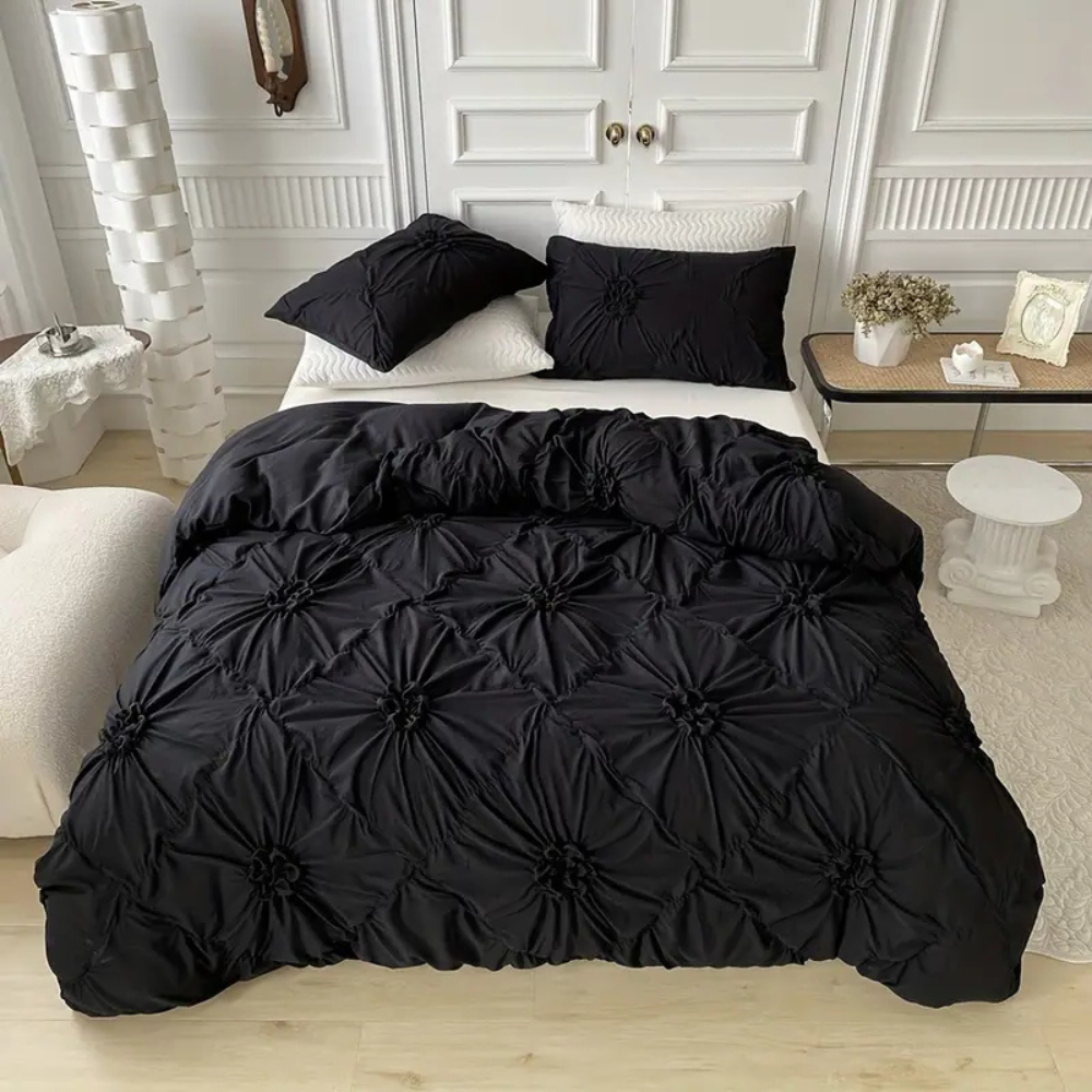 Fleur Pinch Pleated Quilt Cover Set