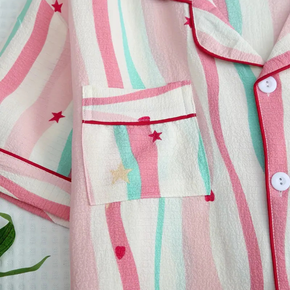 Pastel Striped Pajama Set