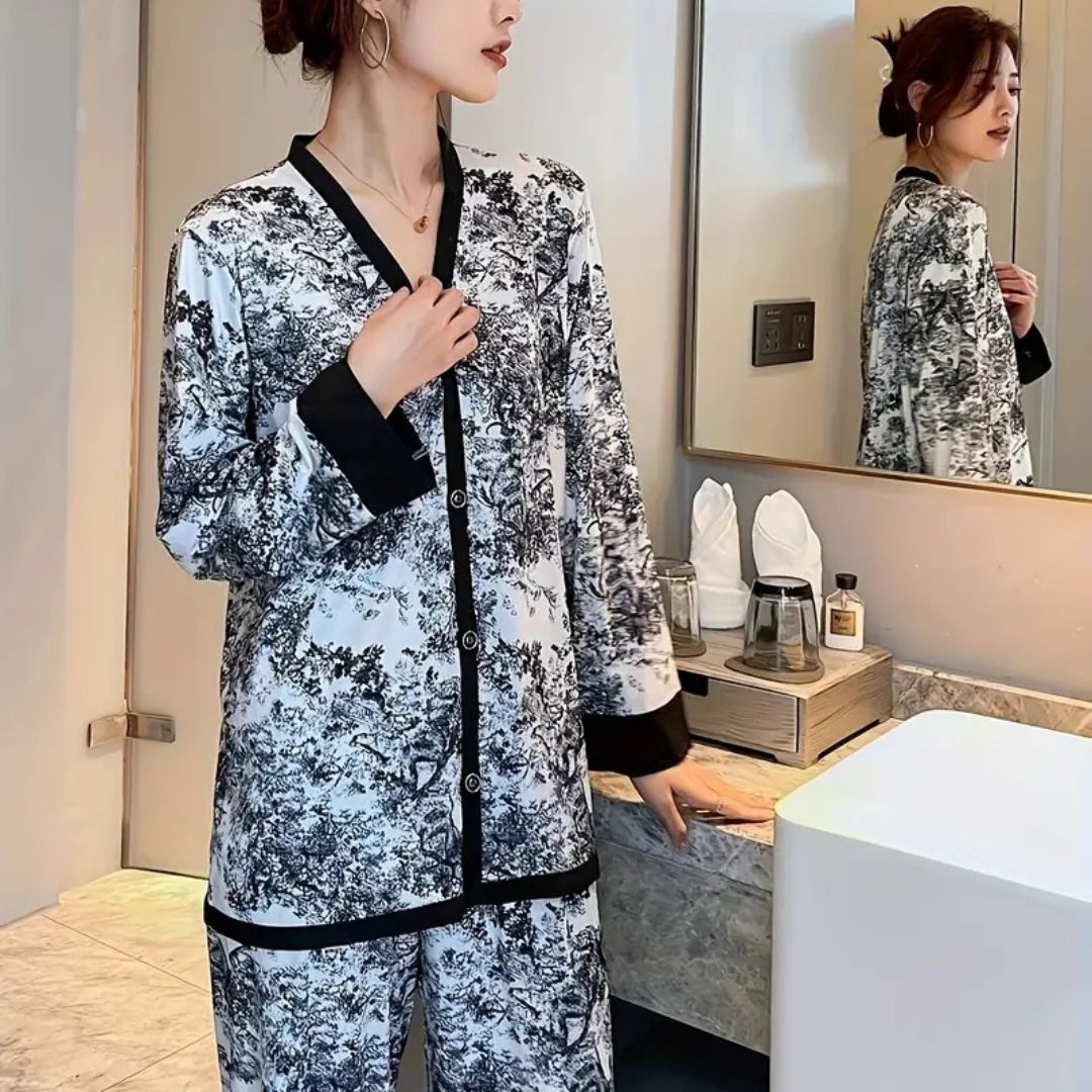 Elegant Ink Sleepwear Set